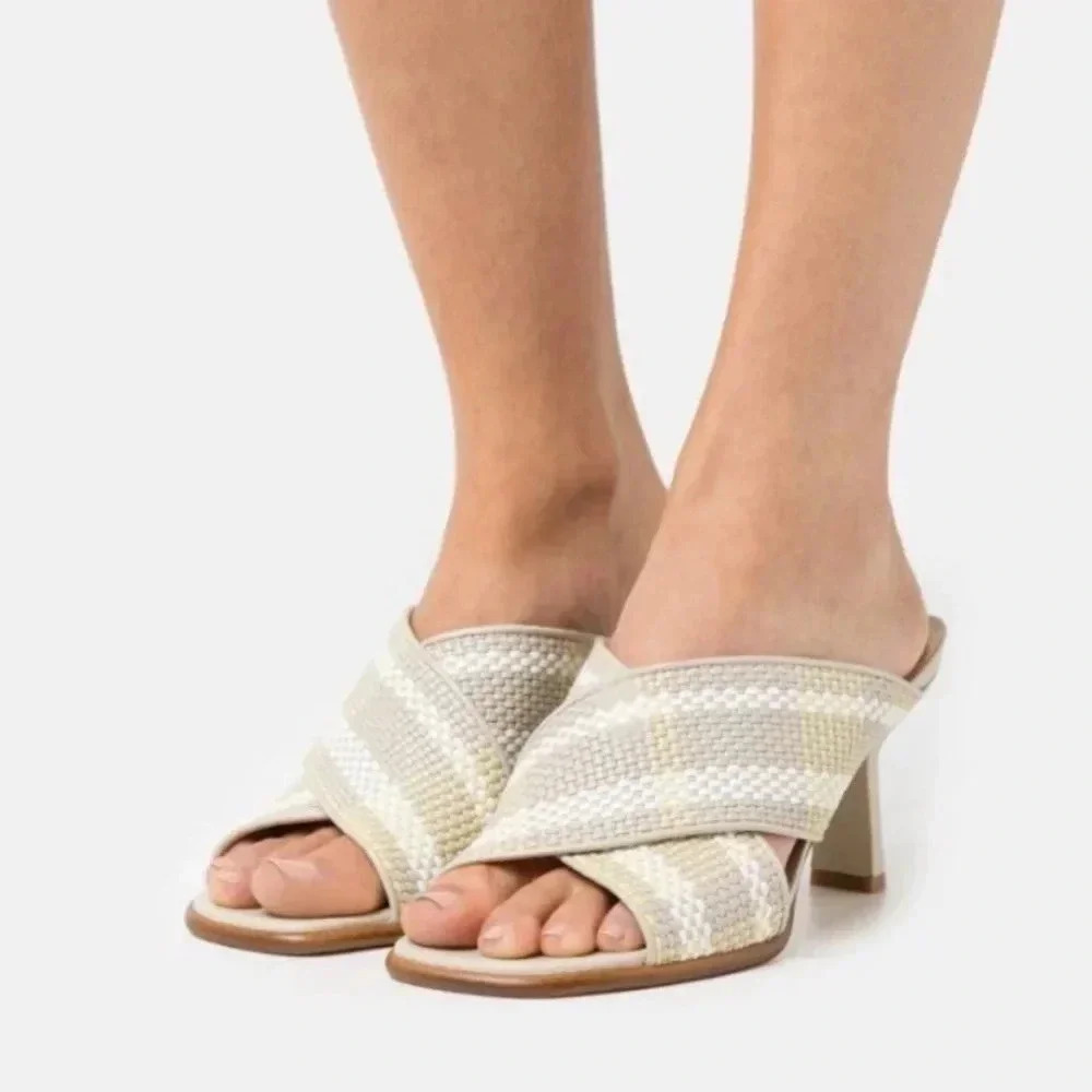 NEW Michael Kors Michael Kors Gideon sand mules with medium heel size 6